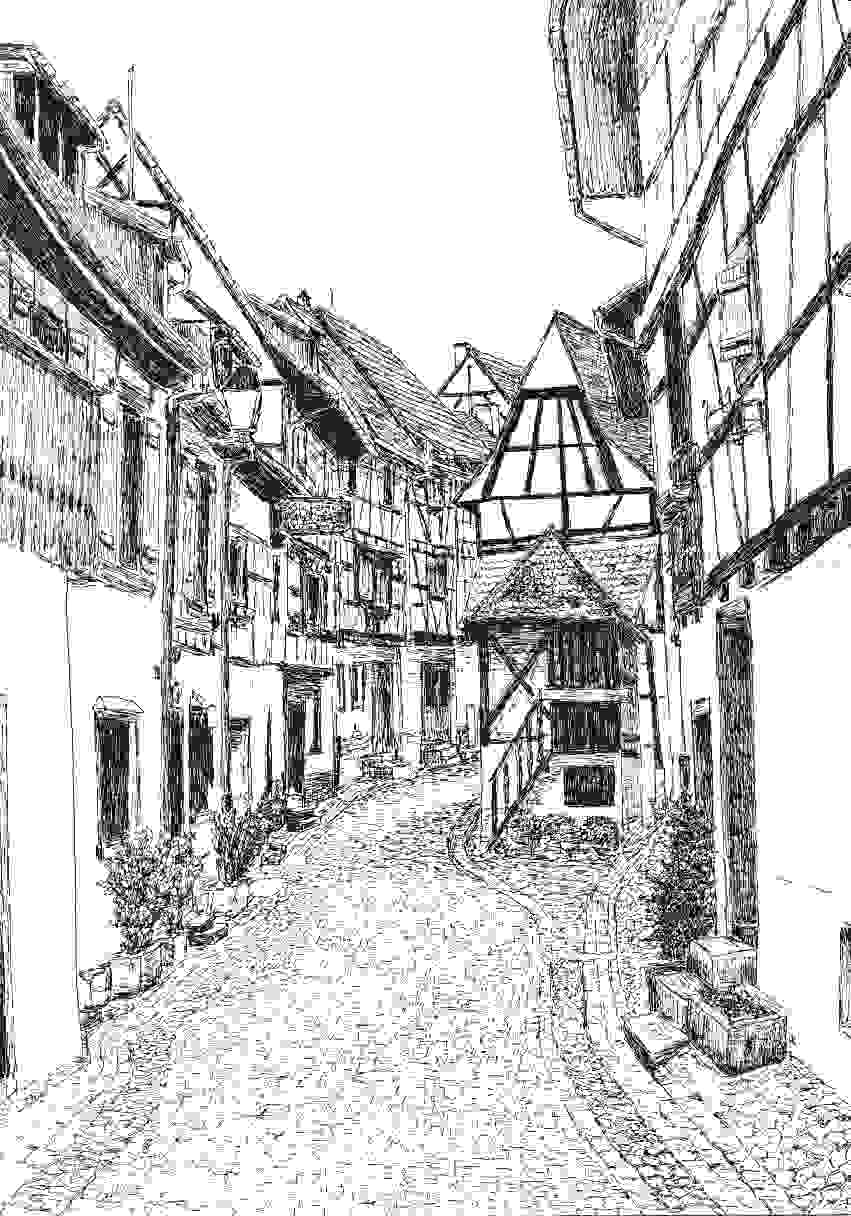 Eguisheim, zwischen den Stadtmauern