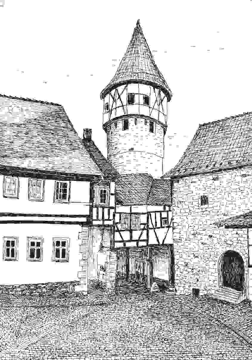 Glockenturm in der Kirchenburg in Ostheim/Rhön