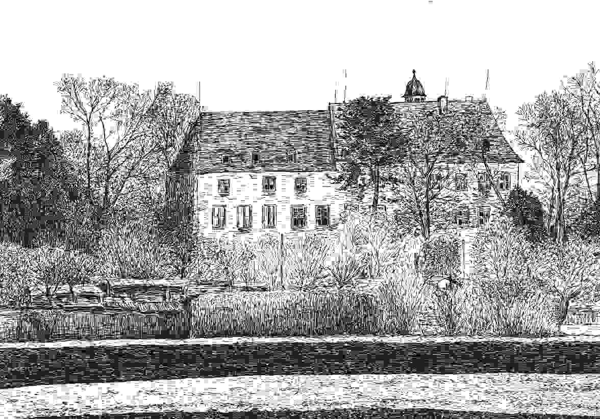 Ansicht des Schlosses Babenhausen aus Richtung Westen